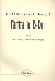 Ditters von Dittersdorf, Karl: Partita B-Dur Nr.9 für 2 Oboen, 2 Hörner und Fagott, Partitur und Stimmen 