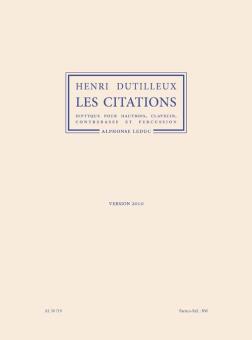 Dutilleux, Henri: Les Citations pour hautbois, clavecin, contrebasse et percussion, parties 