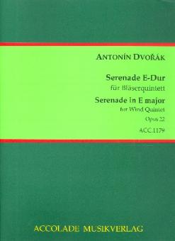 Dvorak, Antonin Leopold: Serenade E-Dur op.22 für Flöte, Oboe, Klarinette (in A), Horn und Fagott, Partitur und Stimmen 