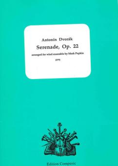 Dvorak, Antonin Leopold: Serenade op.22 for wind sensmble (2 Flöte, 2 Oboen, 2 Klarinetten, 2 Hörner, 2 Fagotte, Kontrafagott), score and parts 