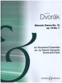 Dvorak, Antonin Leopold: Slavonic Dance no.15 op.72,7 for 2 oboes, 2 clarinets, 2 horns and 2 bassoons, (double bassoon or boublebass ad lib) score and parts 