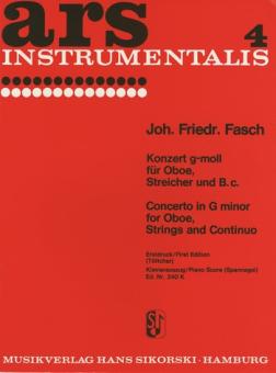 Fasch, Johann Friedrich: Konzert g-Moll für Oboe und Streicher für Oboe und Klavier 