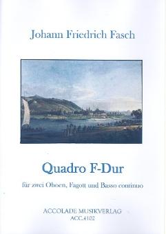 Fasch, Johann Friedrich: Quadro F-Dur FWV N:F2 für 2 Oboen, Fagott und Bc, Partitur und Stimmen 