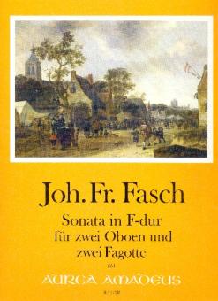 Fasch, Johann Friedrich: Sonate F-Dur für 2 Oboen und 2 Fagotte, Partitur und Stimmen 