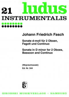 Fasch, Johann Friedrich: Sonate d-Moll für 2 Oboen, Fagott und Bc 