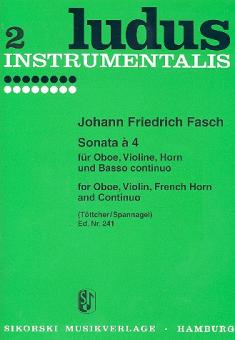 Fasch, Johann Friedrich: Sonata à 4 für Oboe, Violine, Horn und Bc, Partitur und Stimmen 