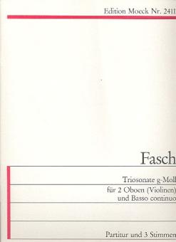 Fasch, Johann Friedrich: Triosonate g-Moll für 2 Oboen (Violinen) und Bc, Partitur und 3 Stimmen 