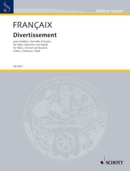 Francaix, Jean: Divertissement für Oboe, Klarinette und Fagott, Stimmensatz 