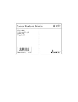 Francaix, Jean: Quadruple Concerto für Flöte, Oboe, Klarinette, Fagott und Orchester, Solostimmensatz 