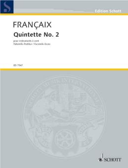 Francaix, Jean: Quintett Nr. 2 für Flöte, Oboe (Englischhorn), Klarinette, Fagott und Horn, Partitur 