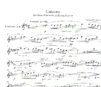 Frommel, Gerhard: Canzone für Oboe (Klarinette) und Klavier, Oboe/Klarinette 