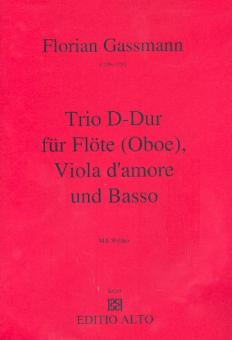 Gassmann, Florian Leopold: Trio D-Dur für Flöte (Oboe), Viola d'amore und Bc, Partitur (= Klavier) und Stimmen 