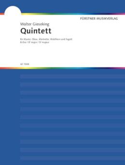 Gieseking, Walter: Quintett B-Dur für Klavier, Oboe, Klarinette, Waldhorn und Fagott, Partitur und Stimmen 