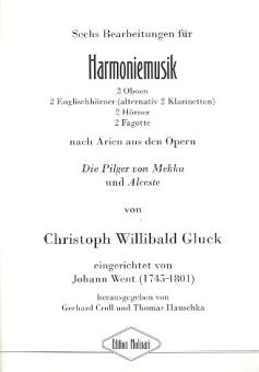 Gluck, Christoph Willibald: 6 Beabeitungen nach Opern-Arien für 2 Oboen, 2 Englischhörner, 2 Hörner und 2 Fagotte, Partitur und Stimmen 
