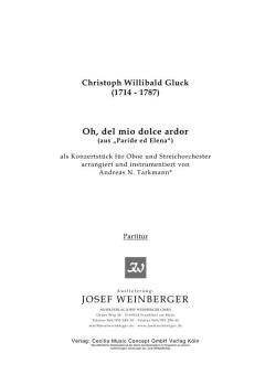 Gluck, Christoph Willibald: Oh del mio dolce amor für Oboe und Streichorchester, Partitur 