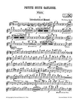 Gouvy, Louis Théodore: Petite suite gauloise op.90: pour flute, 2 hautbois, 2 clarinettes, 2 cors, et 2 bassons,    Stimmensatz 
