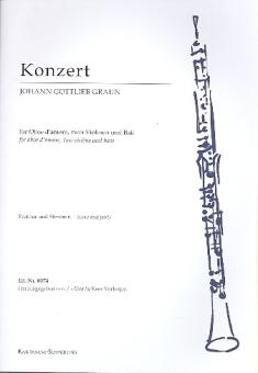 Graun, Johann Gottlieb: Konzert D-Dur für Oboe d'amore, 2 Violinen und Baß, Partitur und Stimmen 