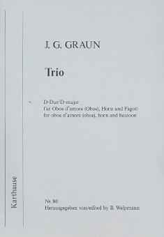 Graun, Johann Gottlieb: Trio D-Dur für Oboe d'amore (Oboe), Horn und Fagott, Partitur und Stimmen 