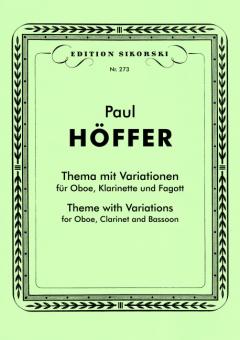 Höffer, Paul: Thema mit Variationen für Oboe, Klarinette und Fagott, 3 Spielpartituren 