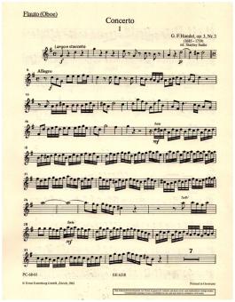 Händel, Georg Friedrich: Concerto grosso G-Dur op.3,3 für Oboe und Streicher, Flöte/Oboe 