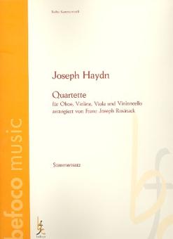 Haydn, Franz Joseph: 2 Quartette für Oboe, Violine, Viola und Violoncello, Partitur und Stimmen 