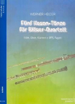 Heider, Werner: 5 Hasen-Tänze für Flöte, Oboe, Klarinette und Fagott, Partitur und Stimmen 