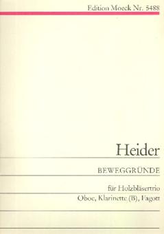 Heider, Werner: Beweggründe für Oboe, Klarinette und Fagott, Partitur und 3 Stimmen 
