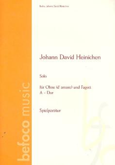 Heinichen, Johann David: Solo A-Dur für Oboe d'amore und Fagott, 2 Spielpartituren 