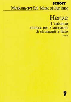 Henze, Hans Werner: L'autunno für Flöte (Altflöte, Piccolo), Oboe (Oboe d'amore), Klarinette, (Klari, Studienpartitur 