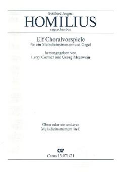 Homilius, Gottfried August: 11 Choralvorspiele für ein Melodieinstrument und Orgel, Oboe oder anderes Instrument in C 