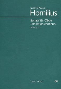 Homilius, Gottfried August: Sonate HoWVXI.1 für Oboe und Bc, Partitur (Bc ausgesetzt) 