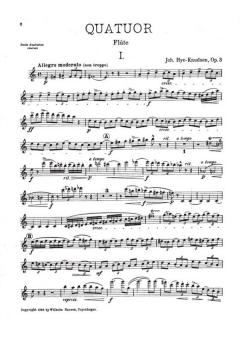 Hye-Knudsen, Johan: Quartett op.3 für Flöte, Oboe, Violine und Violoncello, Partitur 