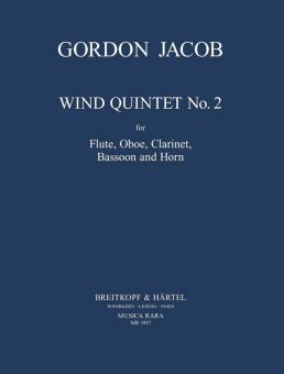 Jacob, Gordon Percival Septimus: Quintett G-Dur Nr.2 für Flöte, Oboe Klarinette, Horn und Fagott, Partitur und Stimmen 