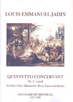 Jadin, Louis Emmanuel: Quintetto concertant c-Moll Nr.3 für Flöte, Oboe (Klarinette), Horn, Fagott und Klavier, Stimmen 