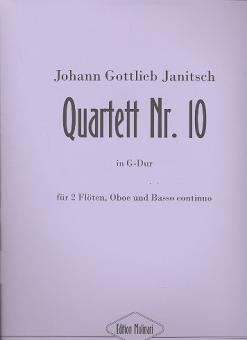 Janitsch, Johann Gottlieb: Quartett G-Dur Nr.10 für 2 Flöten, Oboe und Bc, Partitur und Stimmen 