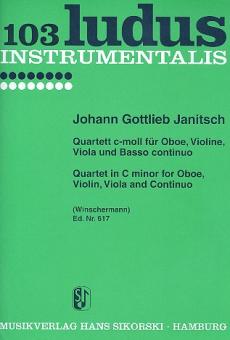 Janitsch, Johann Gottlieb: Quartett c-Moll für Oboe, Violine, Viola und Bc, Stimmen 