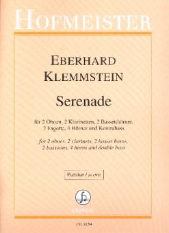 Klemmstein, Eberhard: Serenade für 2 Oboen, 2 Klarinetten, 2 Bassetthörner, 2 Fagotte, 4 Hörner und, Kontrabass, Partitur und Stimmen 