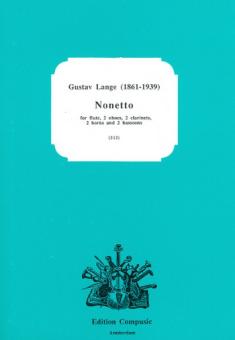 Lange, Gustav Friedrich: Nonetto for lute, 2 oboes, 2 clarinets, 2 horns and 2 bassoons, Partitur und Stimmen 