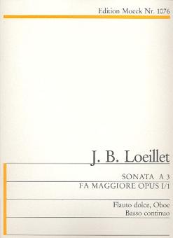 Loeillet, Jean Baptiste (John of London): Triosonate F-dur op.1,1 für Altblockflöte, Oboe und Bc 
