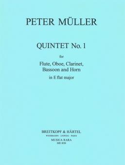 Müller, Peter: Quintett Es-Dur Nr.1 für Flöte, Oboe, Klarinette, Horn und Fagott, Stimmen 