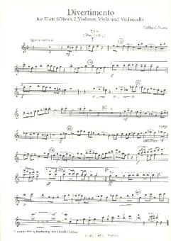 Maasz, Gerhard: Divertimento Für Flöte (Oboe), 2 Violinen, Viola und Violoncello, Flöte (Oboe) 