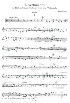 Maasz, Gerhard: Divertimento Für Flöte (Oboe), 2 Violinen, Viola und Violoncello, Violine 1 