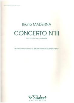 Maderna, Bruno: Konzert Nr.3 für Oboe und Orchester Partitur 