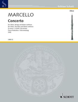 Marcello, Alessandro: Concerto d-Moll für Oboe (Violine), Streicher und Basso continuo (Cembalo/Orgel), Viol, Klavierauszug mit Solostimme 