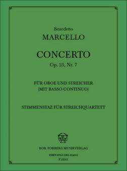 Marcello, Benedetto: Concerto c-Moll für Oboe und Streichorchester  Streichquartett, Stimmen 