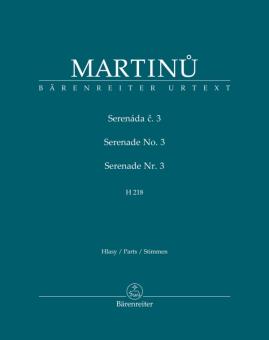 Martinu, Bohuslav: Serenade Nr.3 H218 für Oboe, Klarinette, 4 Violinen und Violoncello, Stimmensatz 