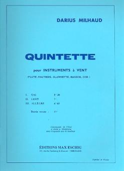 Milhaud, Darius: Quintette pour flute, hautbois, clarinette, basson et cor, parties 