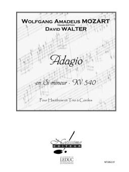 Mozart, Wolfgang Amadeus: Adagio en Si mineur KV540 pour hautbois et trio à cordes, partition et parties 