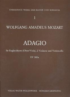 Mozart, Wolfgang Amadeus: Adagio KV580a  für Englischhorn (Oboe/Viola), 2 Violinen und Violoncello, Stimmen 