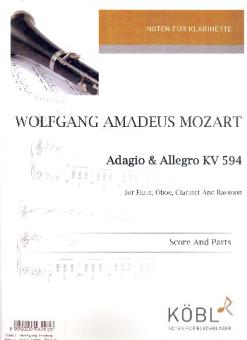 Mozart, Wolfgang Amadeus: Adagio und Allegro KV594 for flute, oboe, clarinet and bassoon, score and parts 